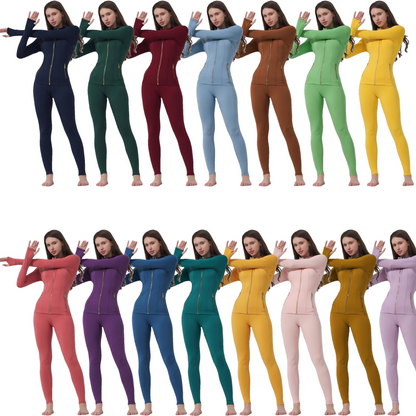 Women's Solid Criss Cross Crop Tank Top & High Waist Leggings & Zip Up Crop Jacket Tracksuit Set