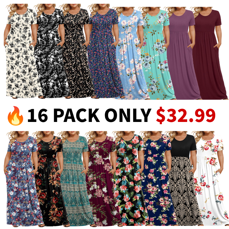 🔥Only $23.99🔥Women's Plus Size Maxi Dresses for Curvy