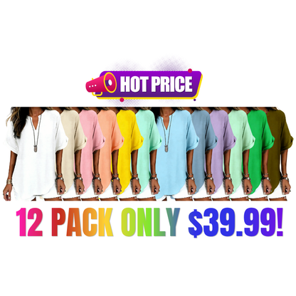 Women's Plain Short Sleeve Blouse