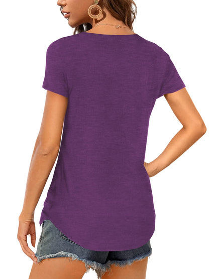 Women's Casual Plain V Neck T-Shirt