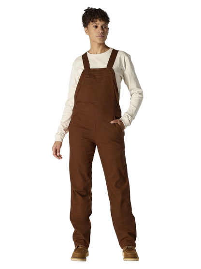 🏆Men's product sells best first 🔥Women’s Rugged Double-Front Bib Overalls – Reinforced Workwear Fit, Dark Brown (Plus Size, Medium Tall)
