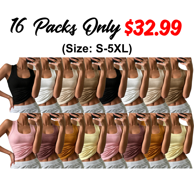 Women's Casual Slim-Fit Plain Sleeveless Tank Top