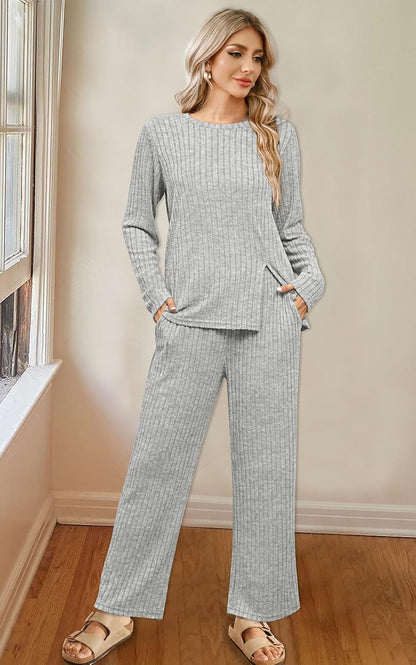 FACTORY SALE Womens Two Piece Outfits Lounge Sets Cozy Sweater Loungewear with Pockets 2025