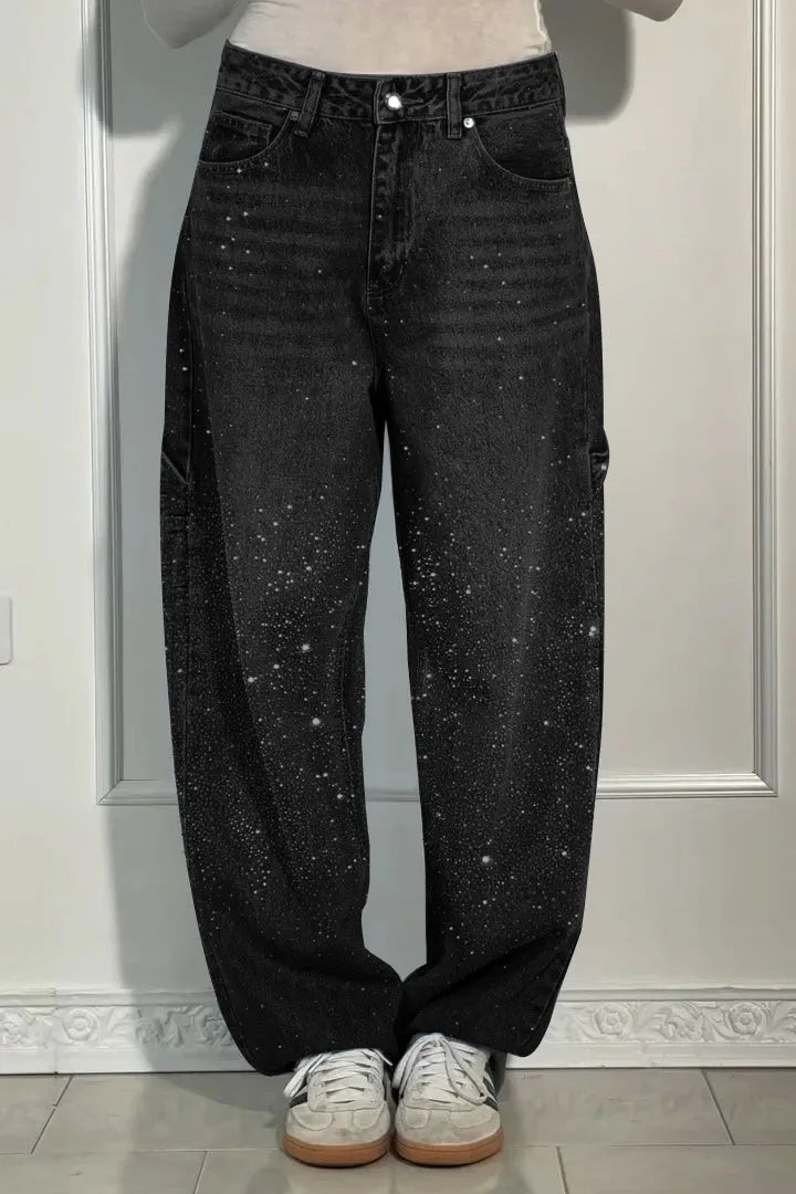 ⏰Final 2-Hour Clearance🔥Women's Casual Rhinestone Loose Harem Jeans