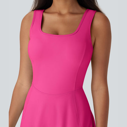 U Neck 2-in-1 Pocket Mini Cool Touch Dance Active Dress