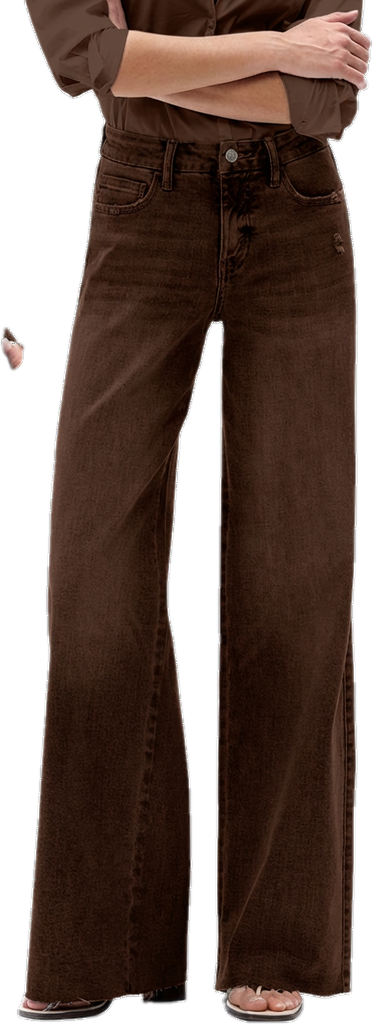 Mid-Rise High-Stretch Relaxed Wide-Leg All-Season Casual Jeans