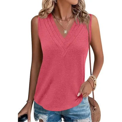 Last day🔥🔥Women V Neck Tank Tops Dressy Casual Summer Loose Fit Sleeveless Shirts