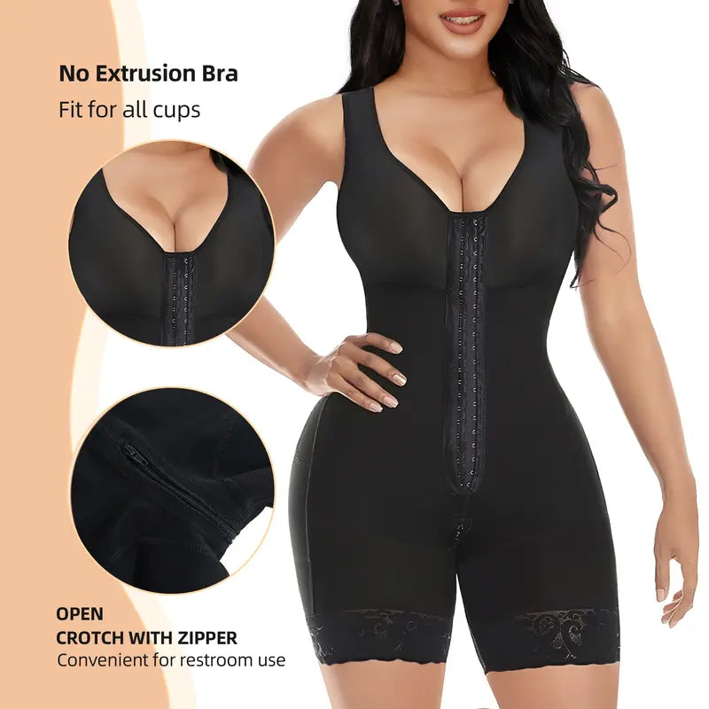 Women Full Tummy Control Hook Closure Butt Lifter Shapewear
