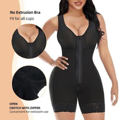Women Full Tummy Control Hook Closure Butt Lifter Shapewear