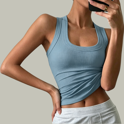 Women's Casual Slim-Fit Plain Sleeveless Tank Top