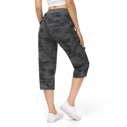 🔥Last day promotion🔥Womens Cargo Capris Lightweight Hiking Pants Shorts Cropped Cotton2