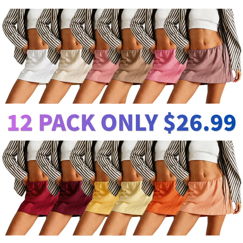 Women's Cotton Linen A-Line Mini Skorts