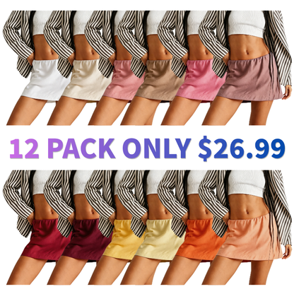 Women's Cotton Linen A-Line Mini Skorts