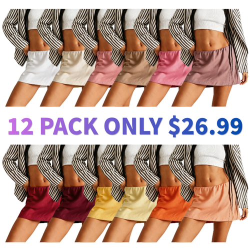Women's Cotton Linen A-Line Mini Skorts