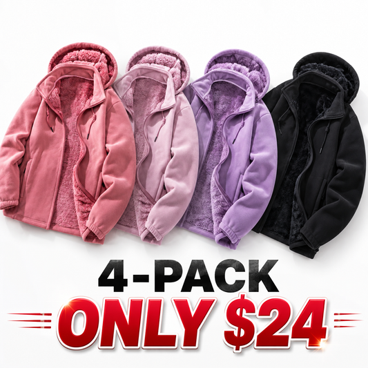 Women's Detachable Hood Fleece Cardigan Jacket
