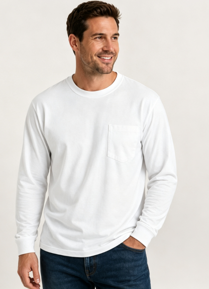 🔥Men's Heavyweight Cotton Pocket T-Shirt – Relaxed Fit Everyday Casual Tee