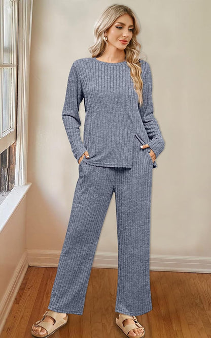 FACTORY SALE Womens Two Piece Outfits Lounge Sets Cozy Sweater Loungewear with Pockets 2025