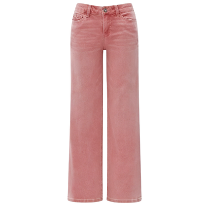 Women's Mid-Low Rise Relaxed Straight Wide Leg Jeans