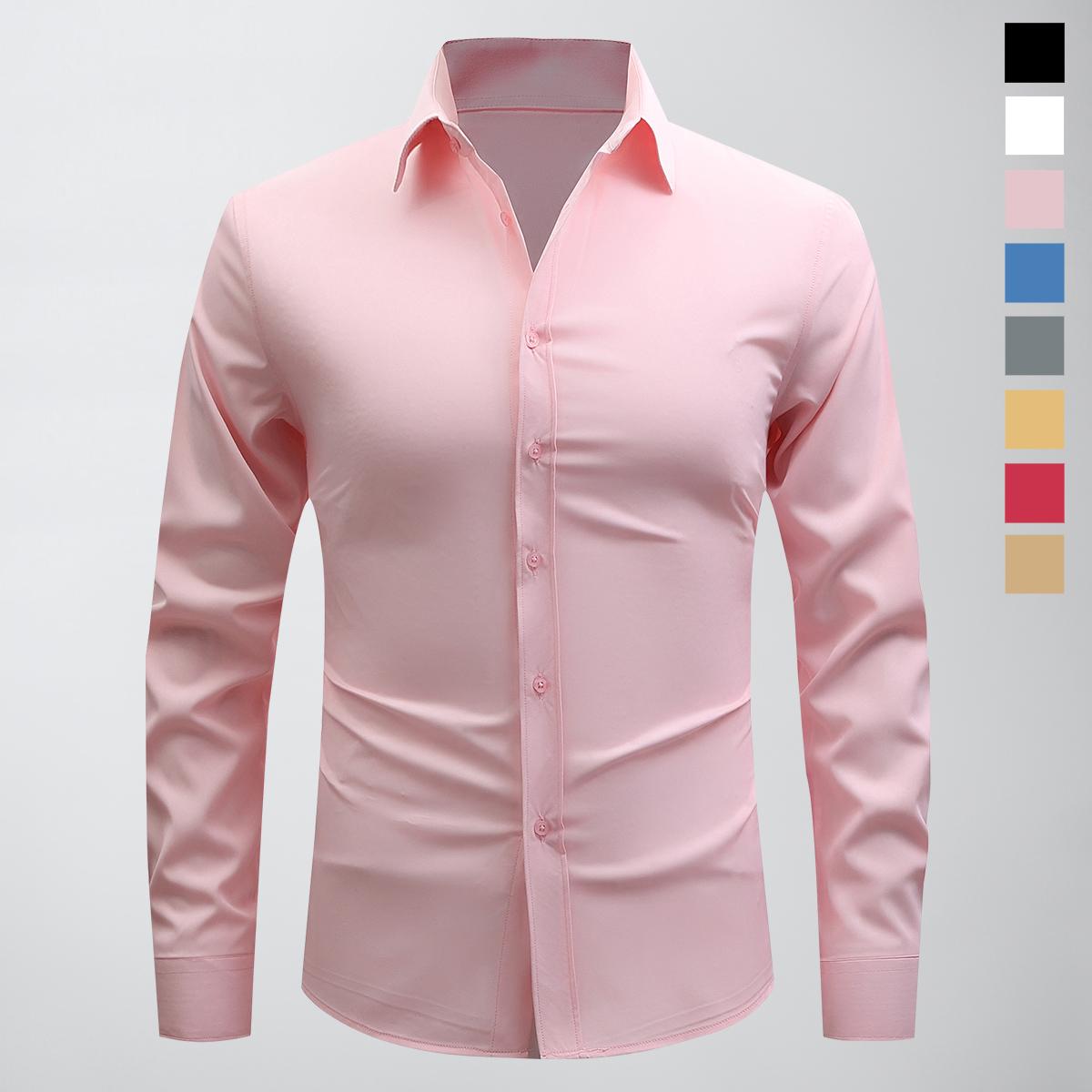 Non-Stretch Men’S Slim-Fit Long-Sleeve Shirt