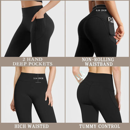 Women Workout Flare High Waist Butt Lifting Pants