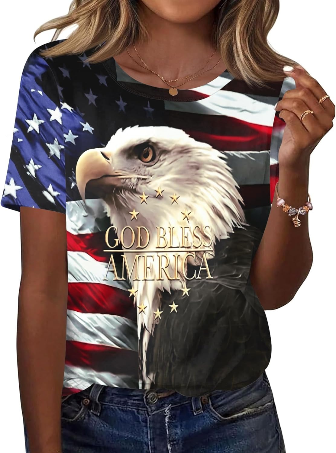 Women's American Patriotic Shirt XS-5XL