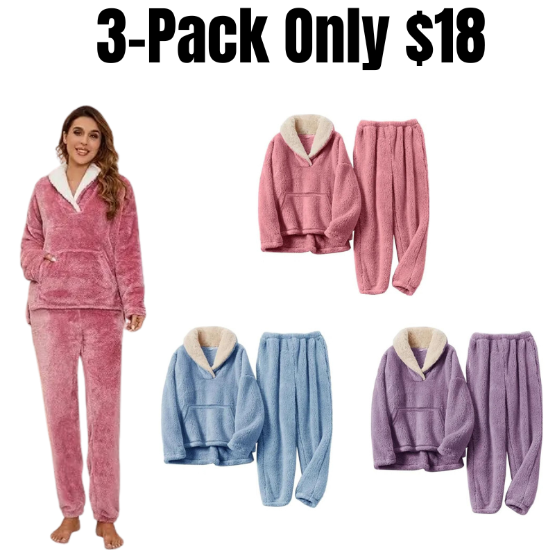 Women's Fluffy Fleece Winter Pajama Set