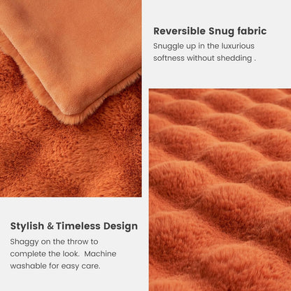 🔥Popular thickened rabbit plush nap blanket, flannel milk velvet cover blanket