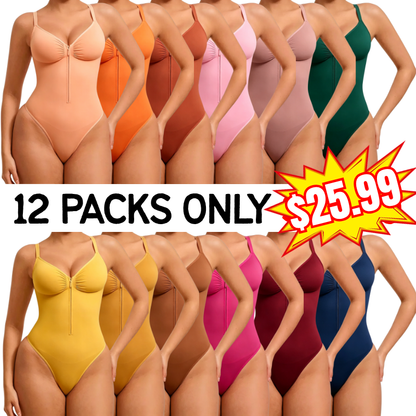 Seamless Covered Bust Jumpsuit Thong Bodysuit