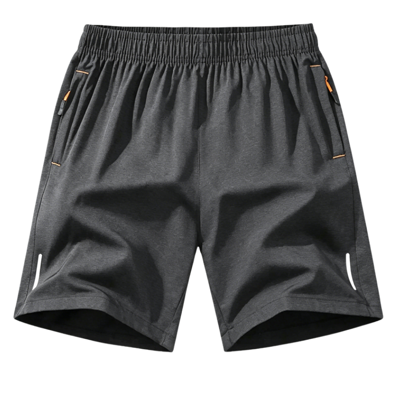 Men's Solid Color Zipper Pocket Shorts