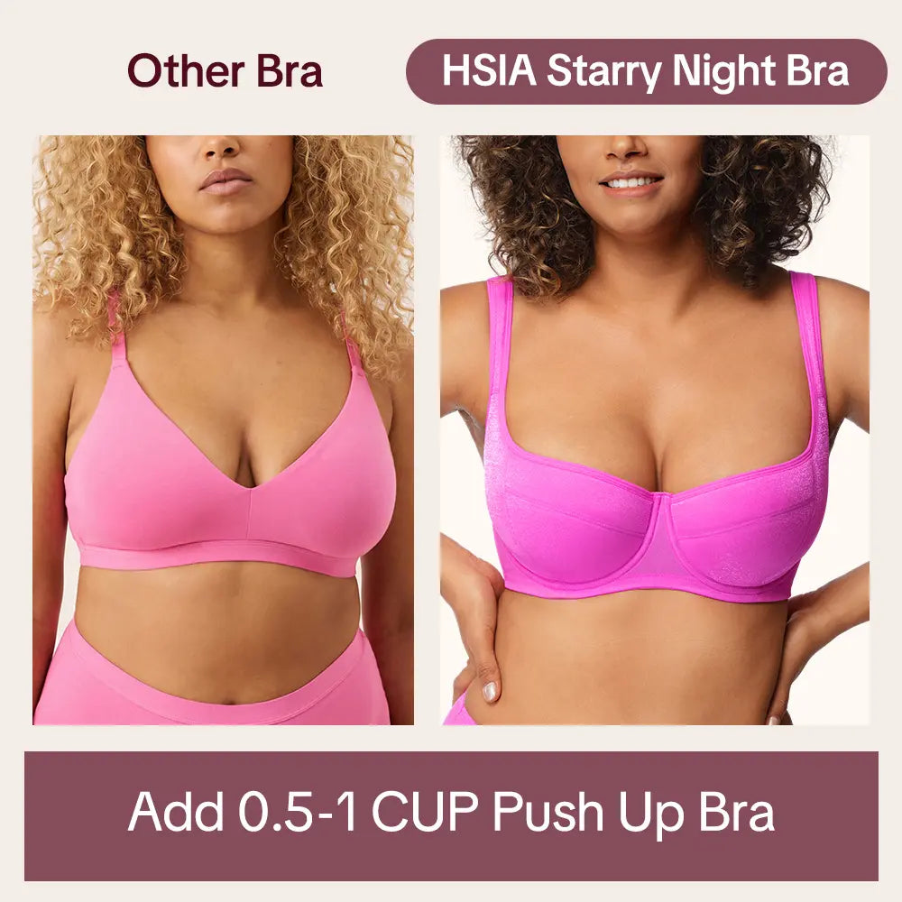 Starry Night Plus Size 4mm Lightly Padded Balconette Bra