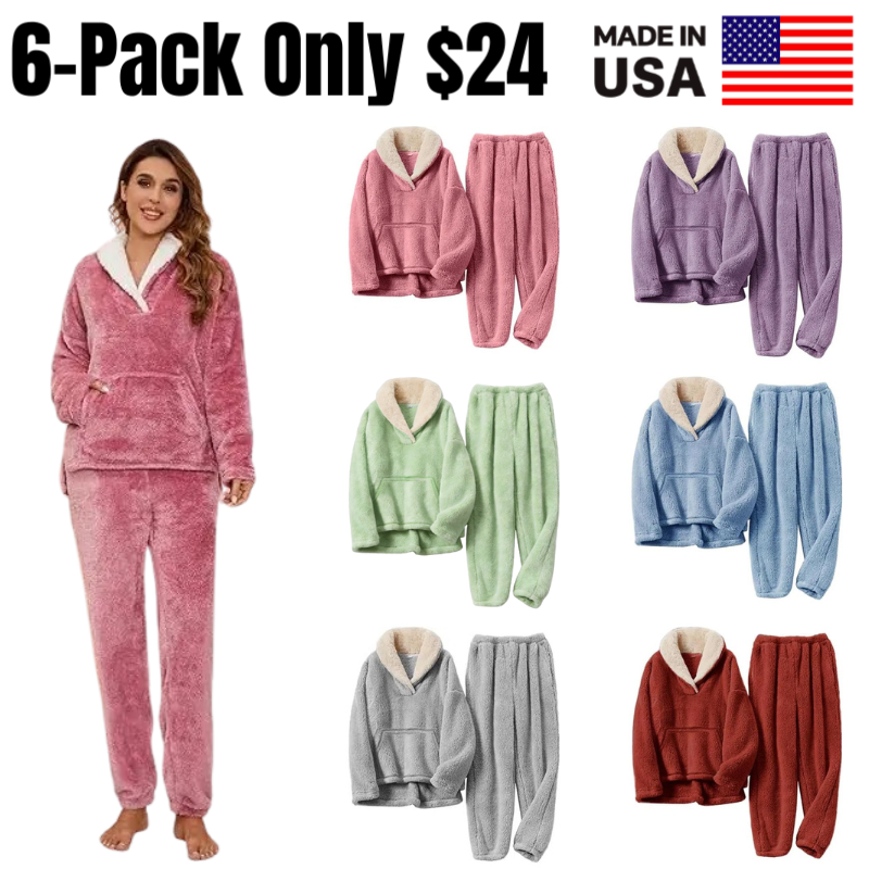 Women's Fluffy Fleece Winter Pajama Set