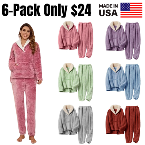 Women's Fluffy Fleece Winter Pajama Set
