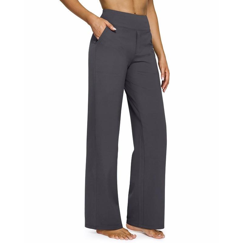 💘 Valentine’s Day Sale 💘Women’s High-Waist Wide Leg Pants – Business Casual Yoga Dress Pants with Pockets