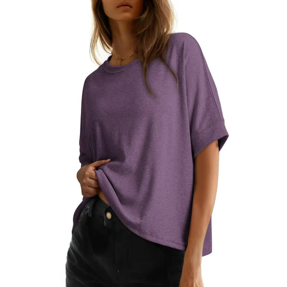 🔥 Stock up Dokotoo Women's Tops for Women 2026 Loose Oversized Basic Tee Comfortable Soft Fabric Flattering Fit Womenswear