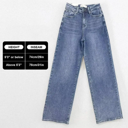 🔥6 Pack-Women's High Waist Wide Leg Jeans - Stretch Denim Trousers with Multi-Pockets
