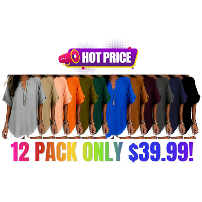 Women's Plain Short Sleeve Blouse