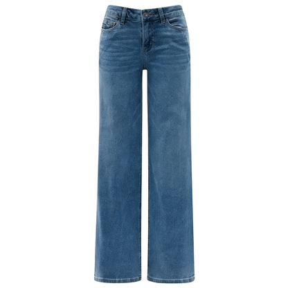 Women's Mid-Low Rise Relaxed Straight Wide Leg Jeans