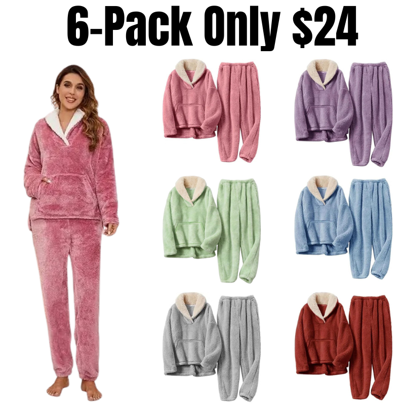 Women's Fluffy Fleece Winter Pajama Set