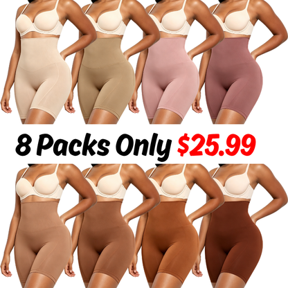 Women Seamless High Waist Sculpting Shorts Tummy & Thigh Slimming Shapewear