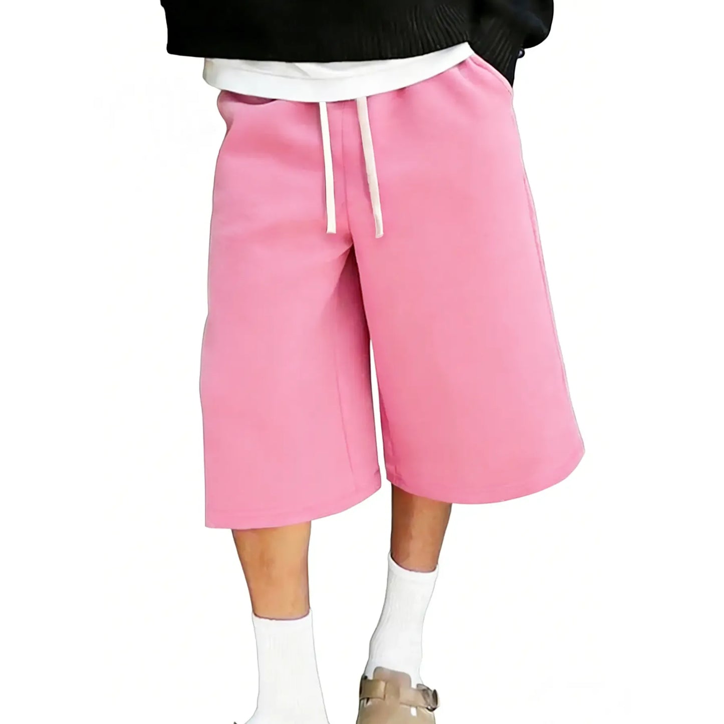 Men's Wide-Leg Casual Drawstring Shorts