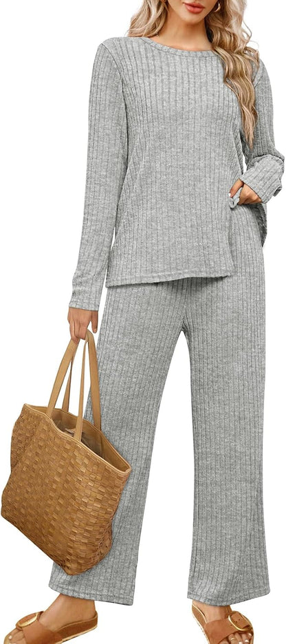 FACTORY SALE Womens Two Piece Outfits Lounge Sets Cozy Sweater Loungewear with Pockets 2025