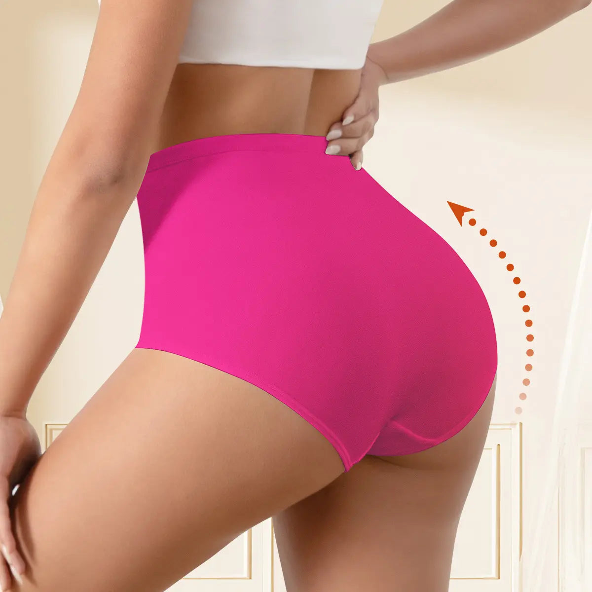 Plus-Size High-Waist Cross Tummy Control Panties