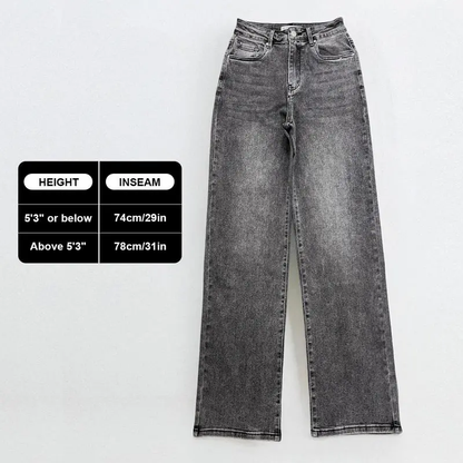 🔥6 Pack-Women's High Waist Wide Leg Jeans - Stretch Denim Trousers with Multi-Pockets