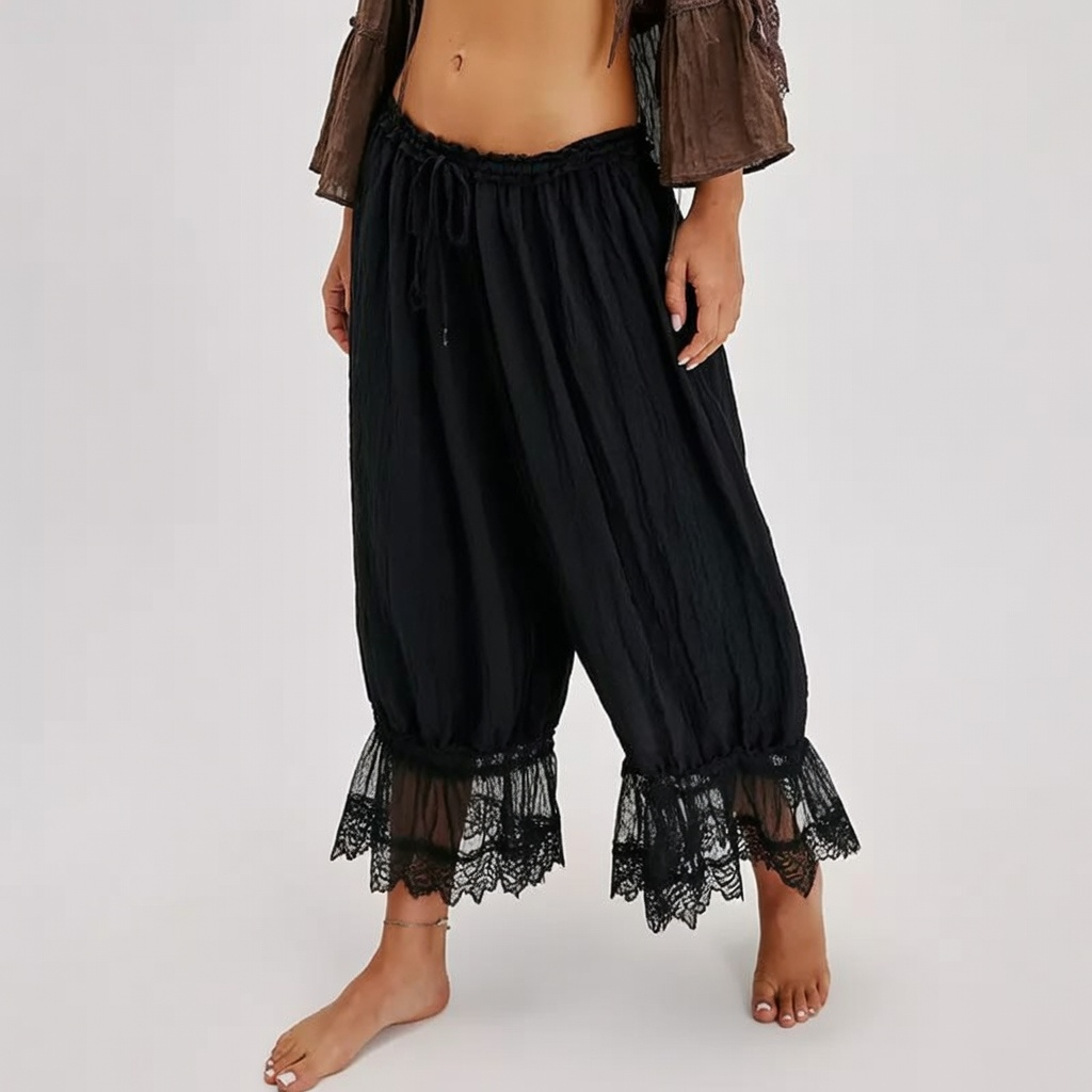 Lace Bloomer Pants for Women Capri Yoga Pants