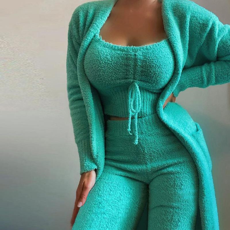 Women's Autumn Winter Solid Color Plush Lace