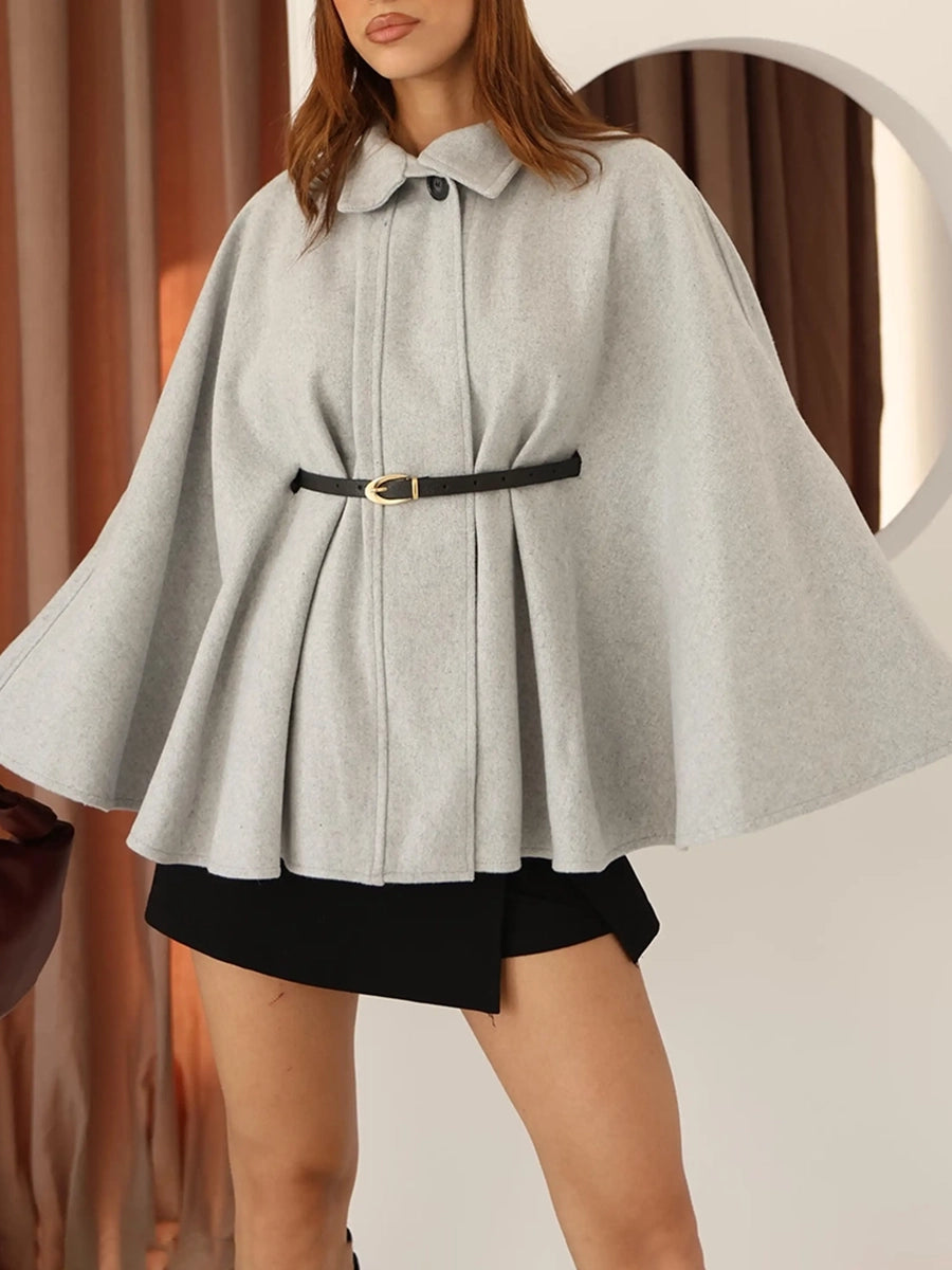 Wool Belted Cape - The Ultimate Statement in Elegant Outerwear