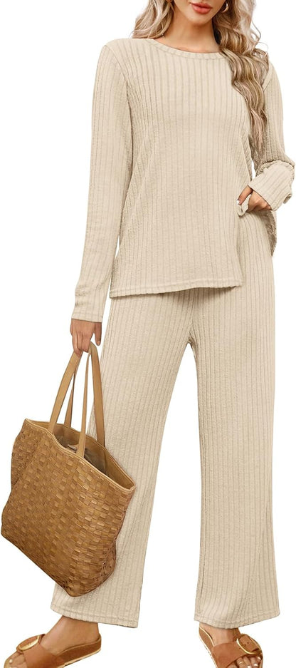 FACTORY SALE Womens Two Piece Outfits Lounge Sets Cozy Sweater Loungewear with Pockets 2025