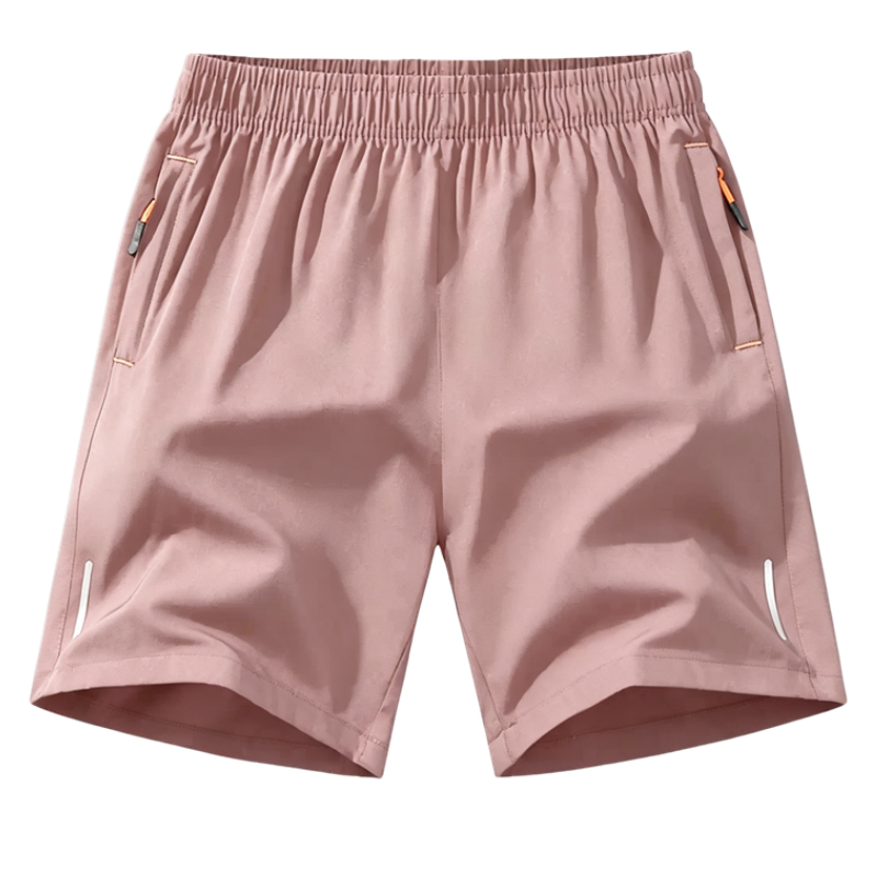 Men's Solid Color Zipper Pocket Shorts