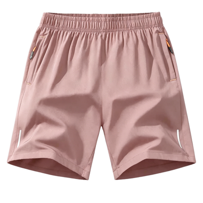 Men's Solid Color Zipper Pocket Shorts