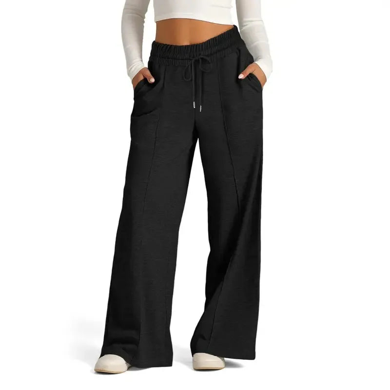 💘 Valentine’s Day Sale 💘 Women's Wide Leg Sweatpants Casual Loose Solid Color Pants